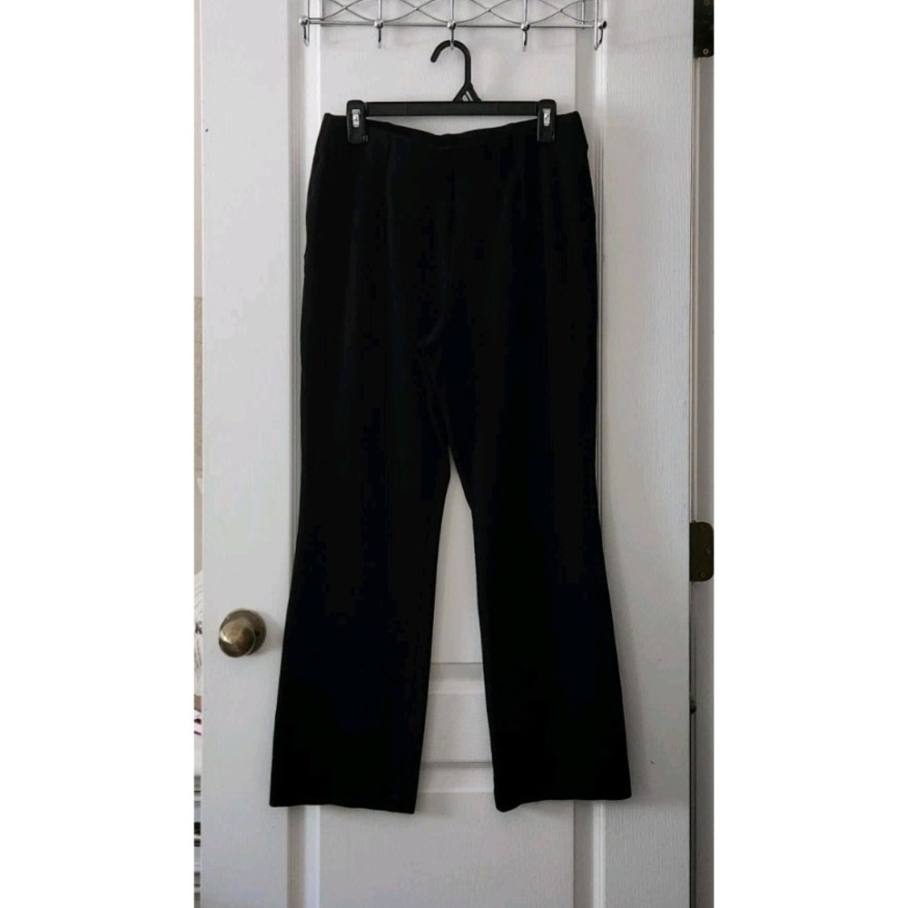 INVESTMENTS Women's Straight Leg Black Pants Stretch Size MR